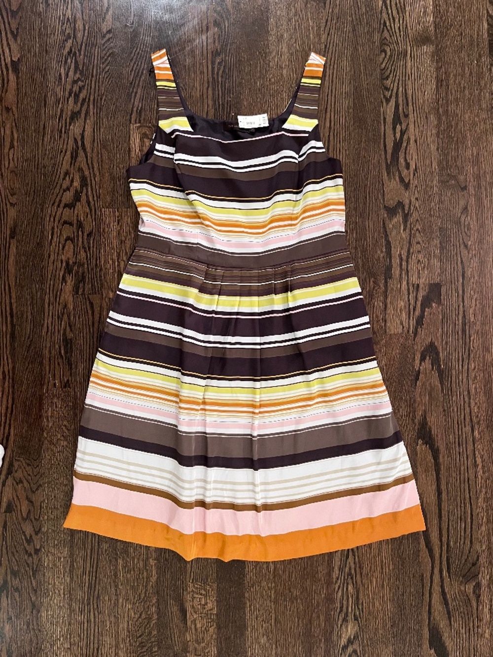 (NWT) The Limited Pleated Striped Fit & Flare Dress - Size 14